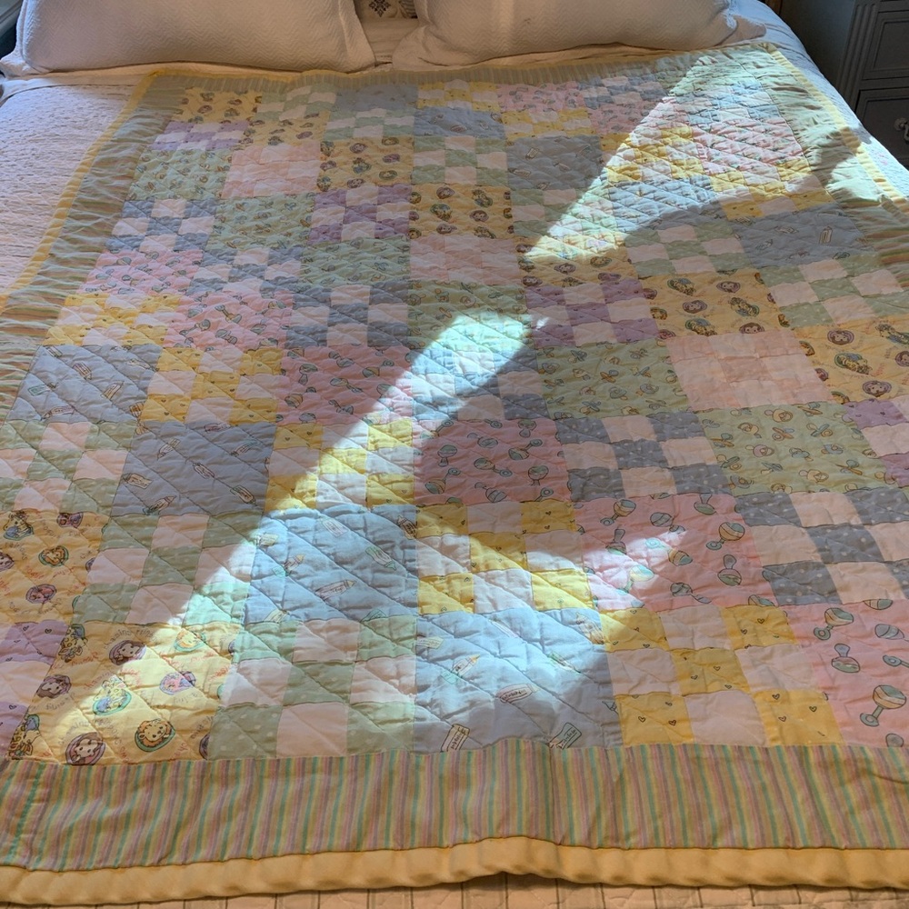 Patchwork Quilt with Pastel Colors